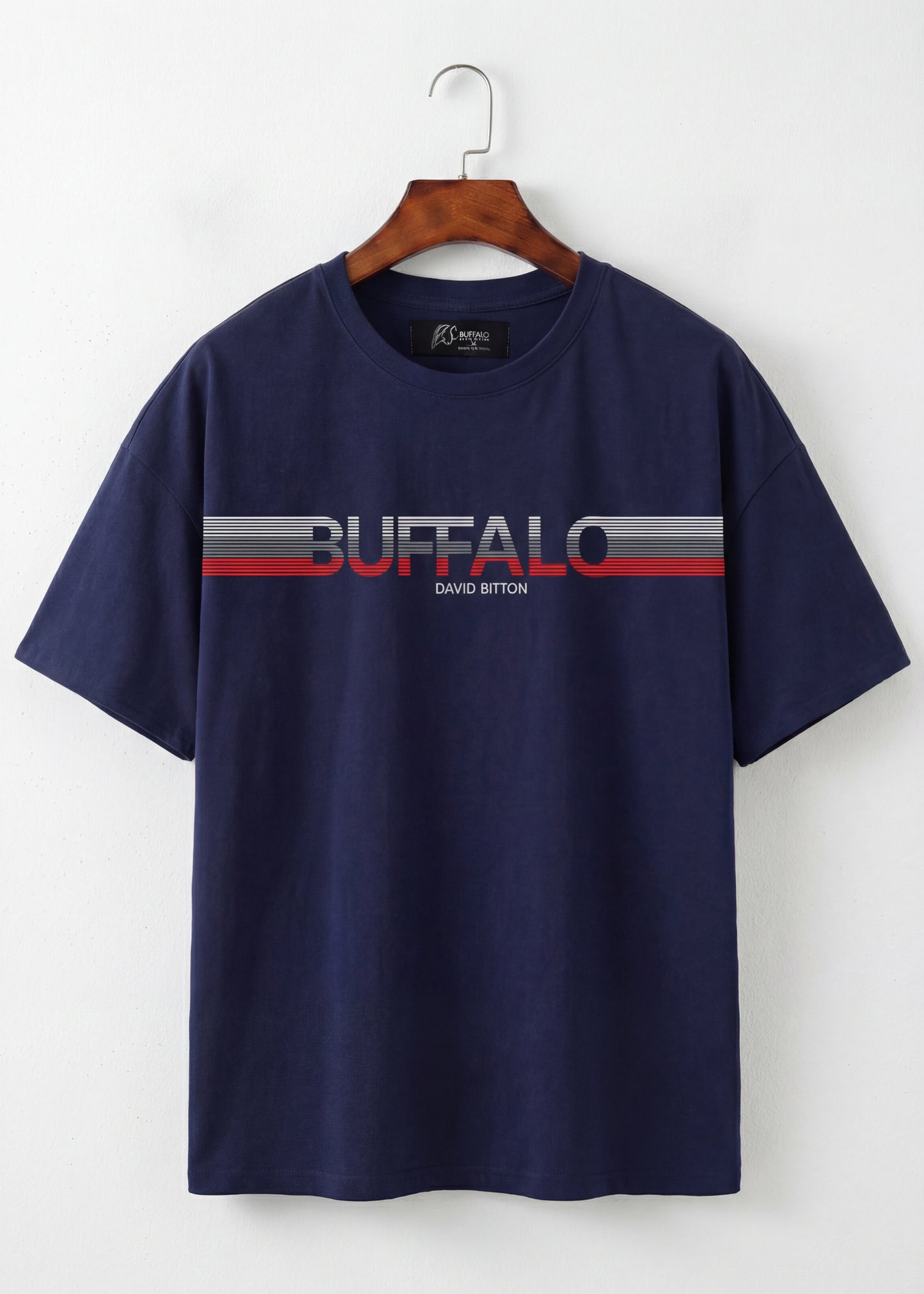 Navy Stripe Logo Graphic T-Shirt
