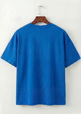 Royal Blue Stripe Logo Graphic T-Shirt
