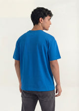 Royal Blue Stripe Logo Graphic T-Shirt