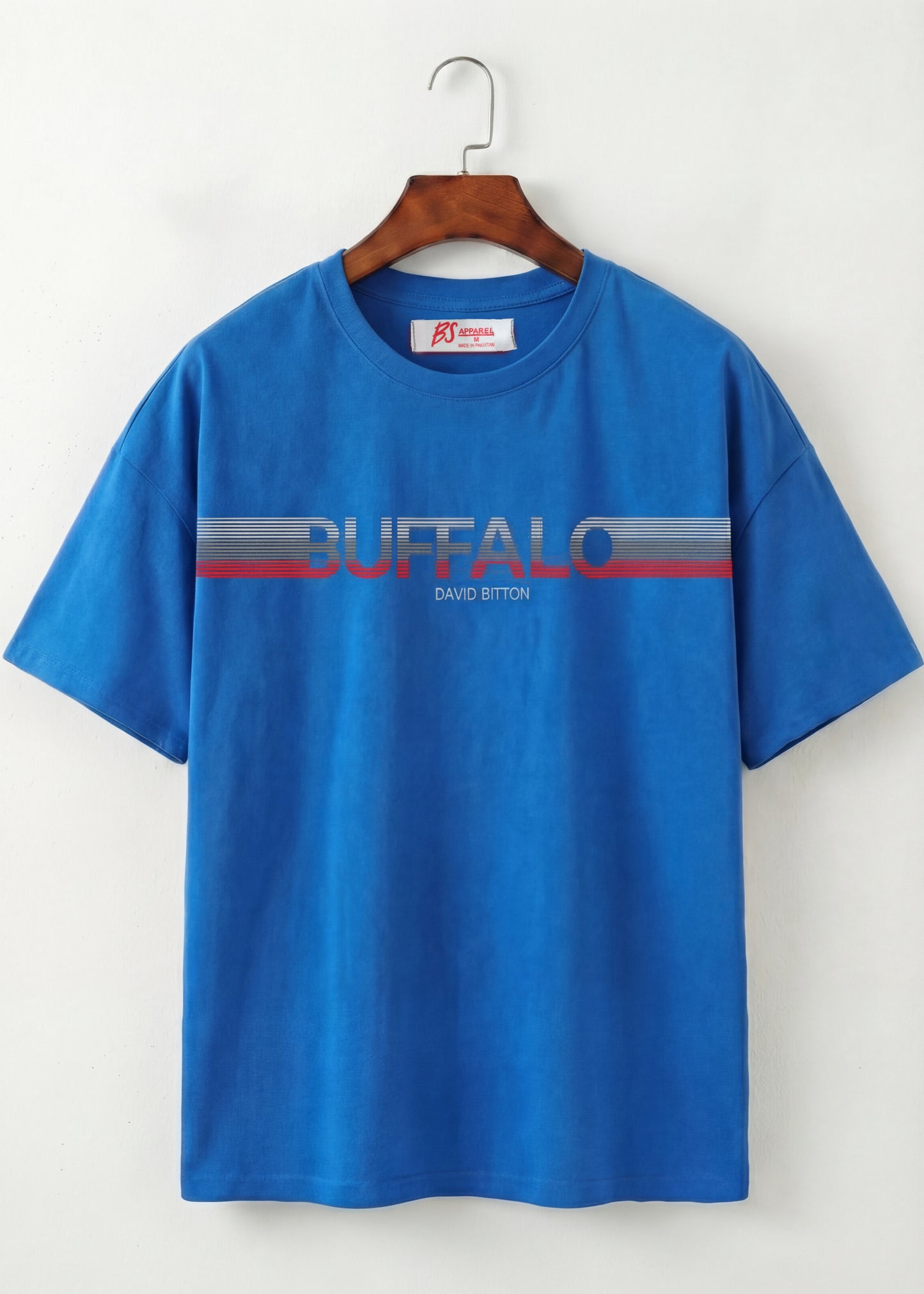 Royal Blue Stripe Logo Graphic T-Shirt