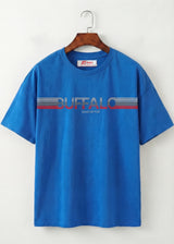 Royal Blue Stripe Logo Graphic T-Shirt