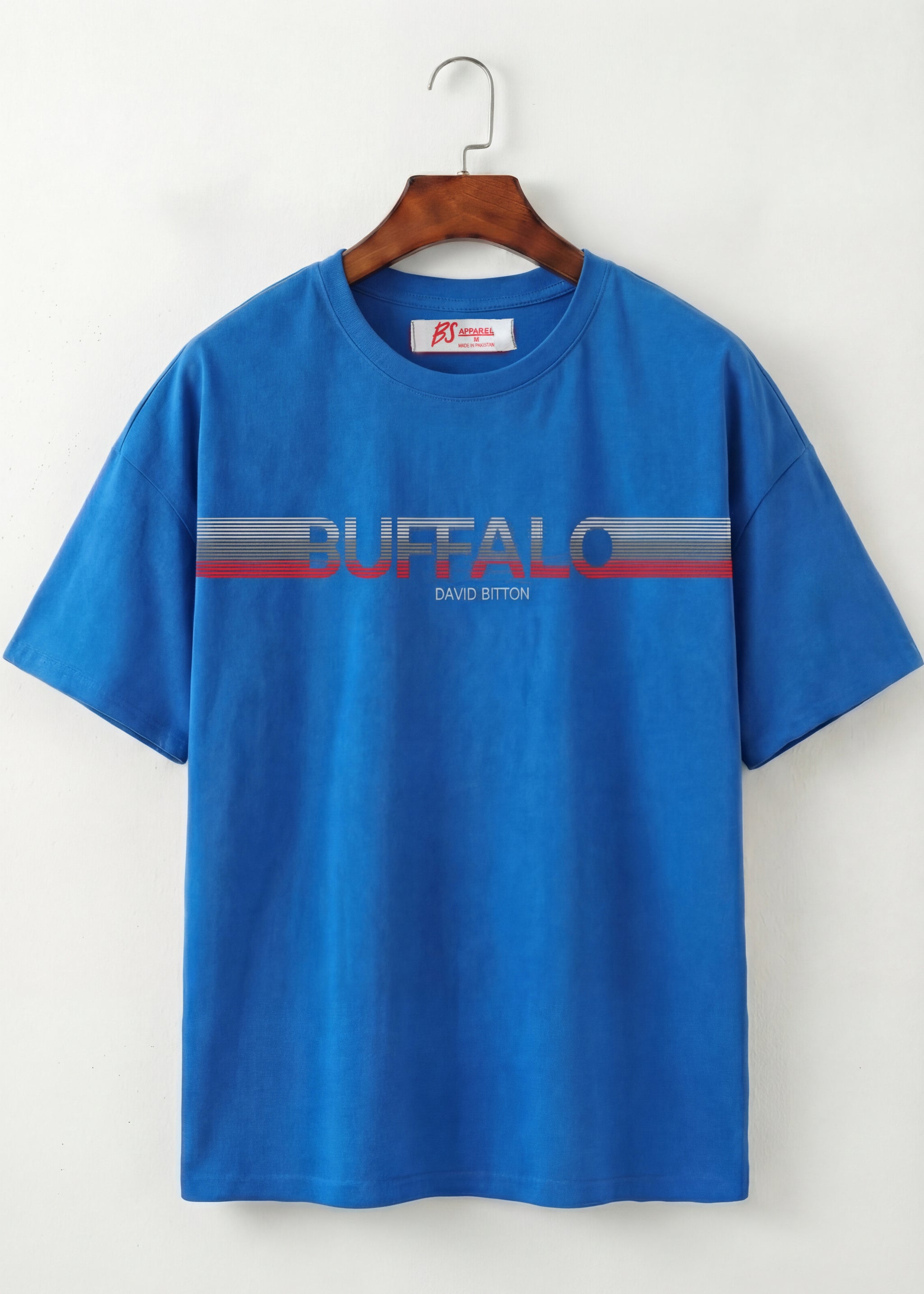 Royal Blue Stripe Logo Graphic T-Shirt
