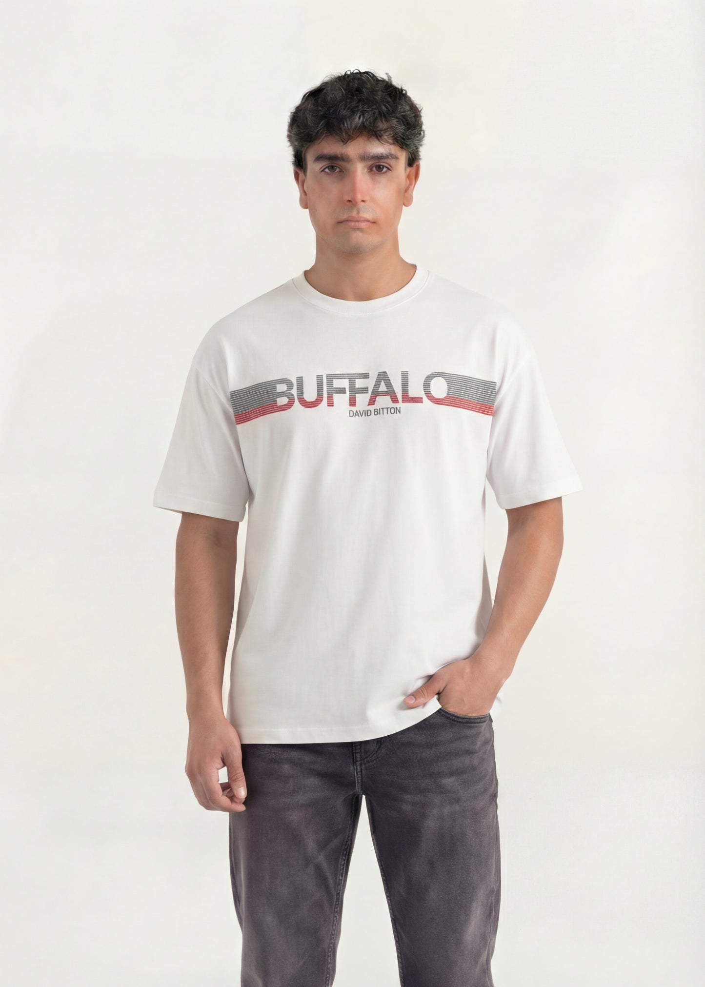 White Stripe Logo Graphic T-Shirt