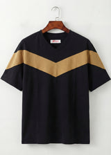 Black Chevron Stripe V-Neck T-Shirt