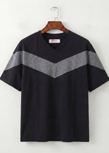 Black & Grey Chevron V-Neck T-Shirt