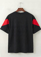 Black & Red Chevron V-Neck T-Shirt
