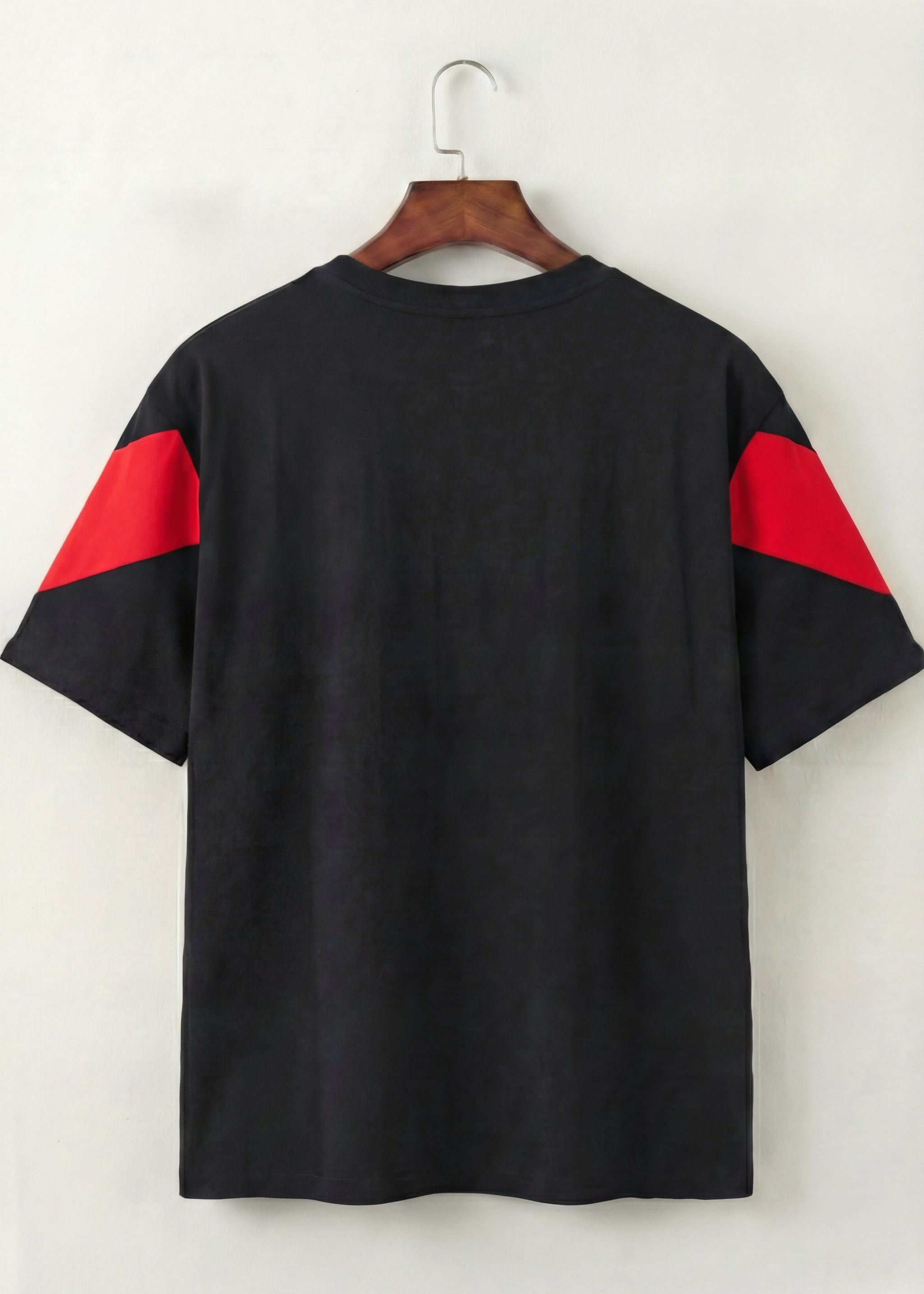 Black & Red Chevron V-Neck T-Shirt