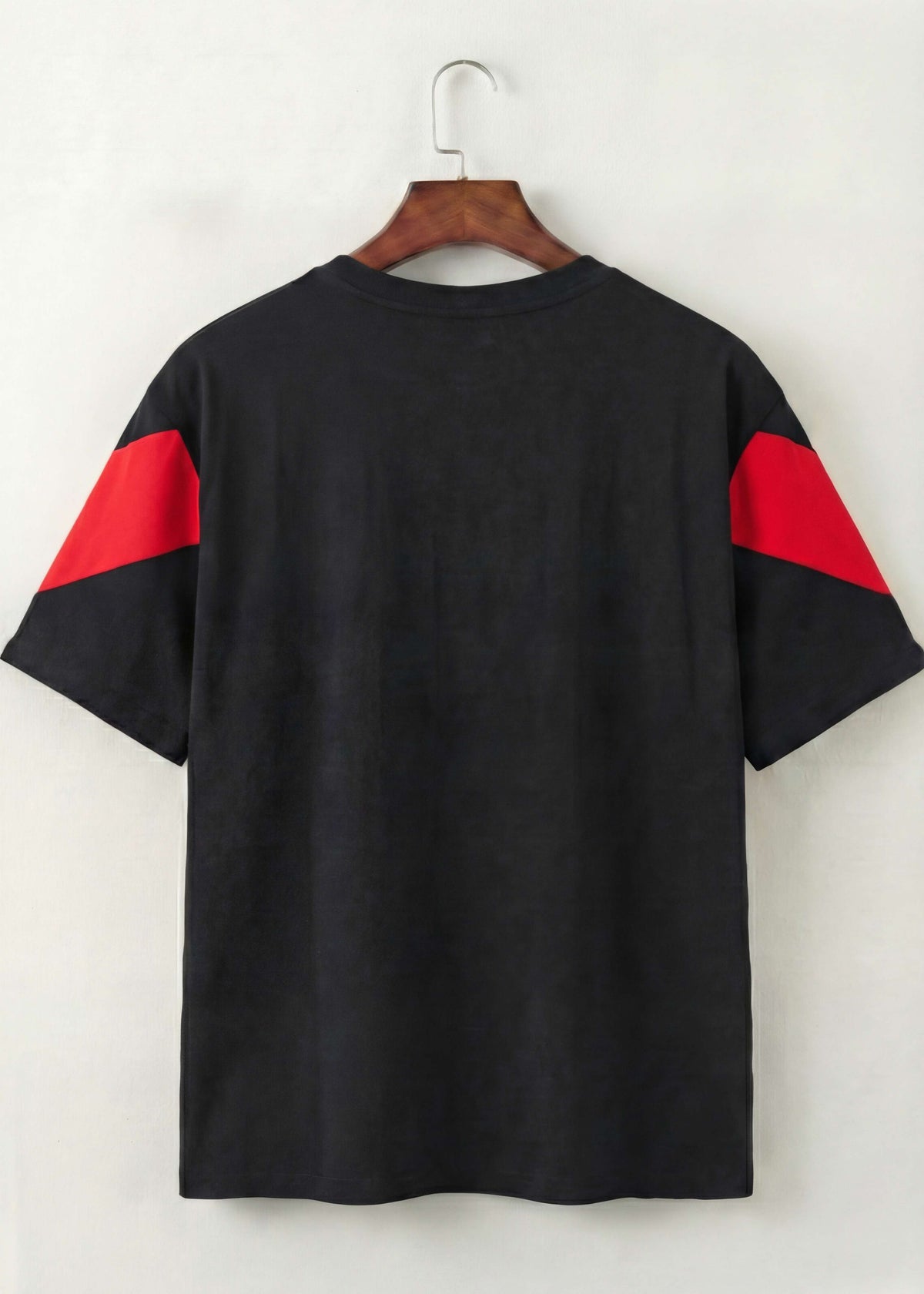 Chevron V-Neck T-Shirt For Men (Black & Red)