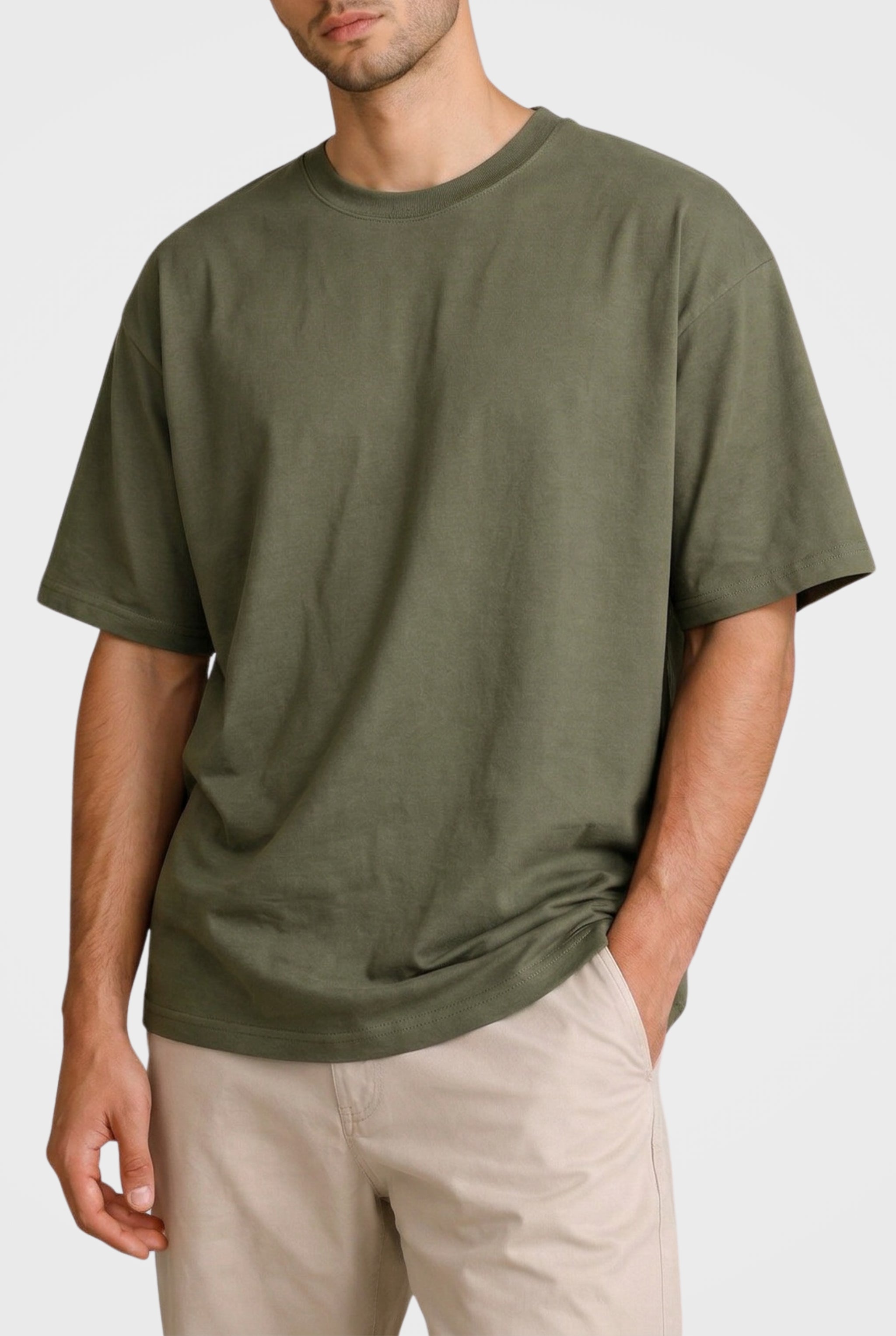 Olive Green Crew Neck T-Shirt