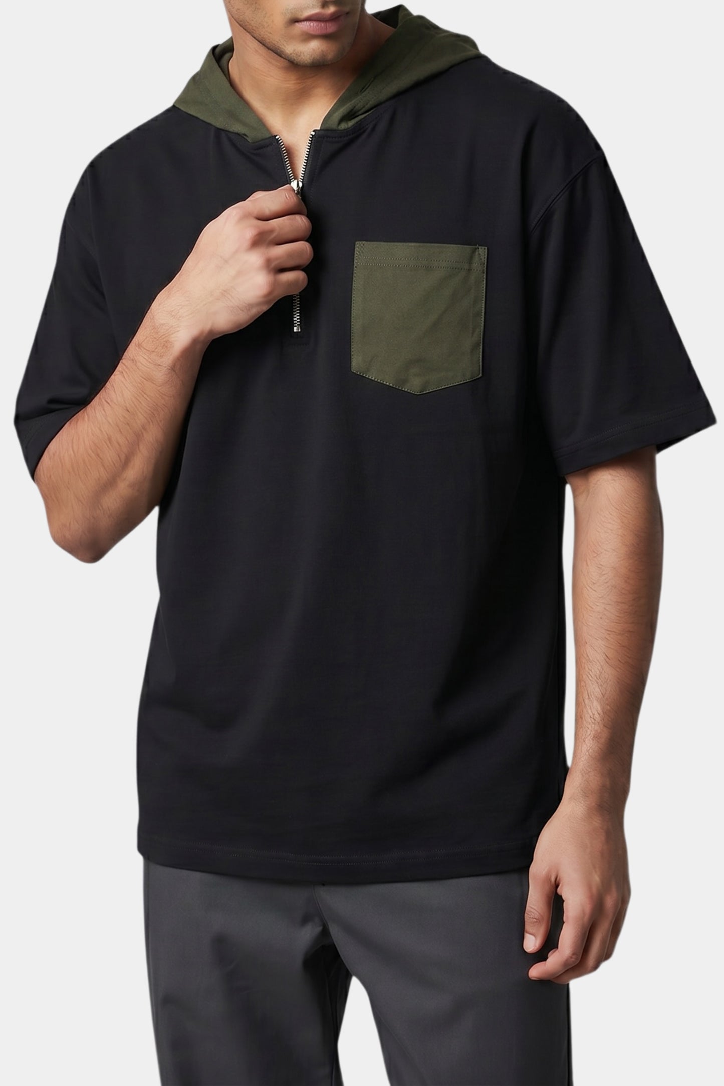 Noir Drift Hooded Tee (Green)