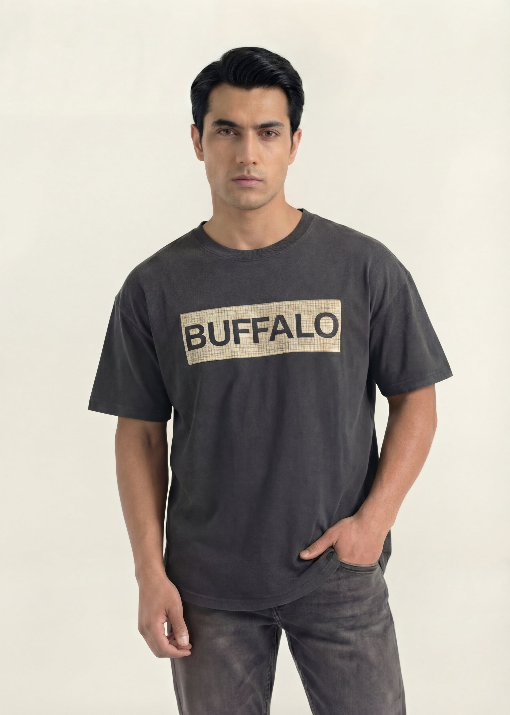 Grey Box Logo Crew Neck T-Shirt