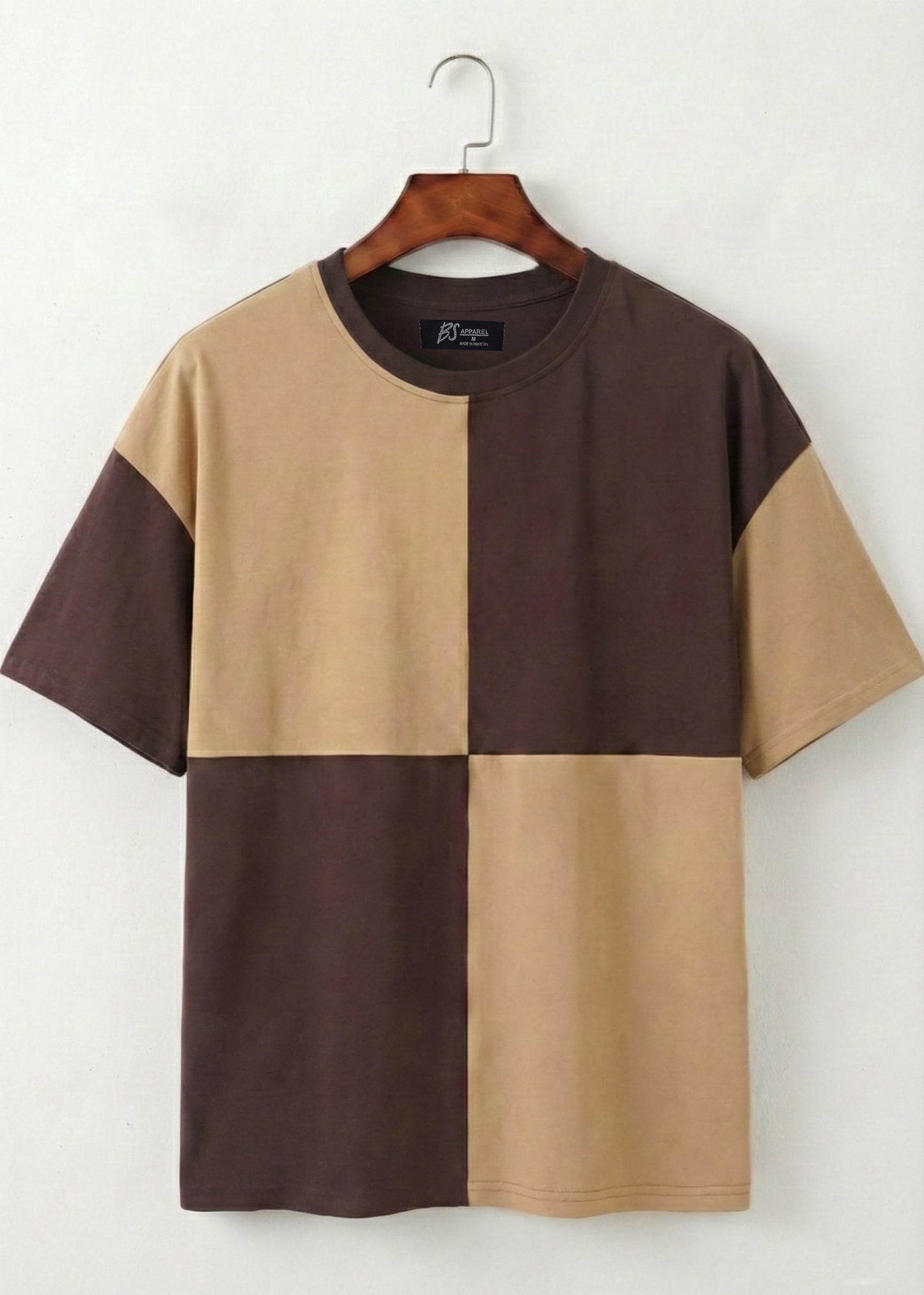 Mocha Split Panel T-Shirt