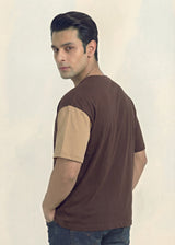 Mocha Split Panel T-Shirt
