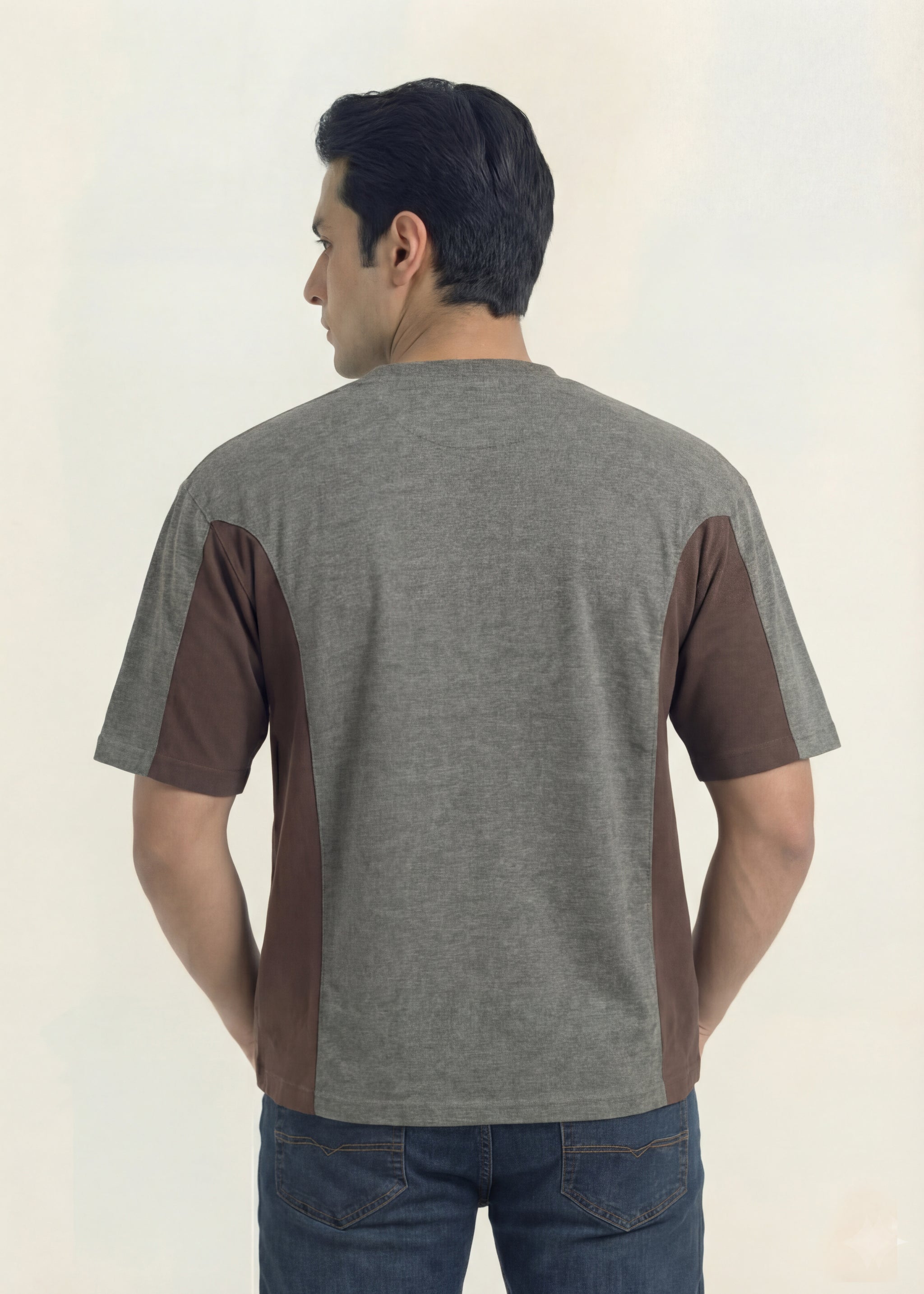 Paris Graphic Panel Tee (Grey & Brown)