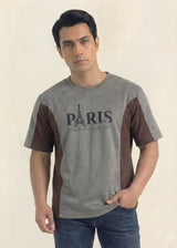 Paris Graphic Panel Tee (Grey & Brown)