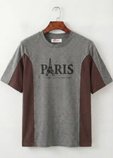 Paris Graphic Panel Tee (Grey & Brown)