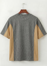 Paris Statement Panel Tee (Grey & Sand)