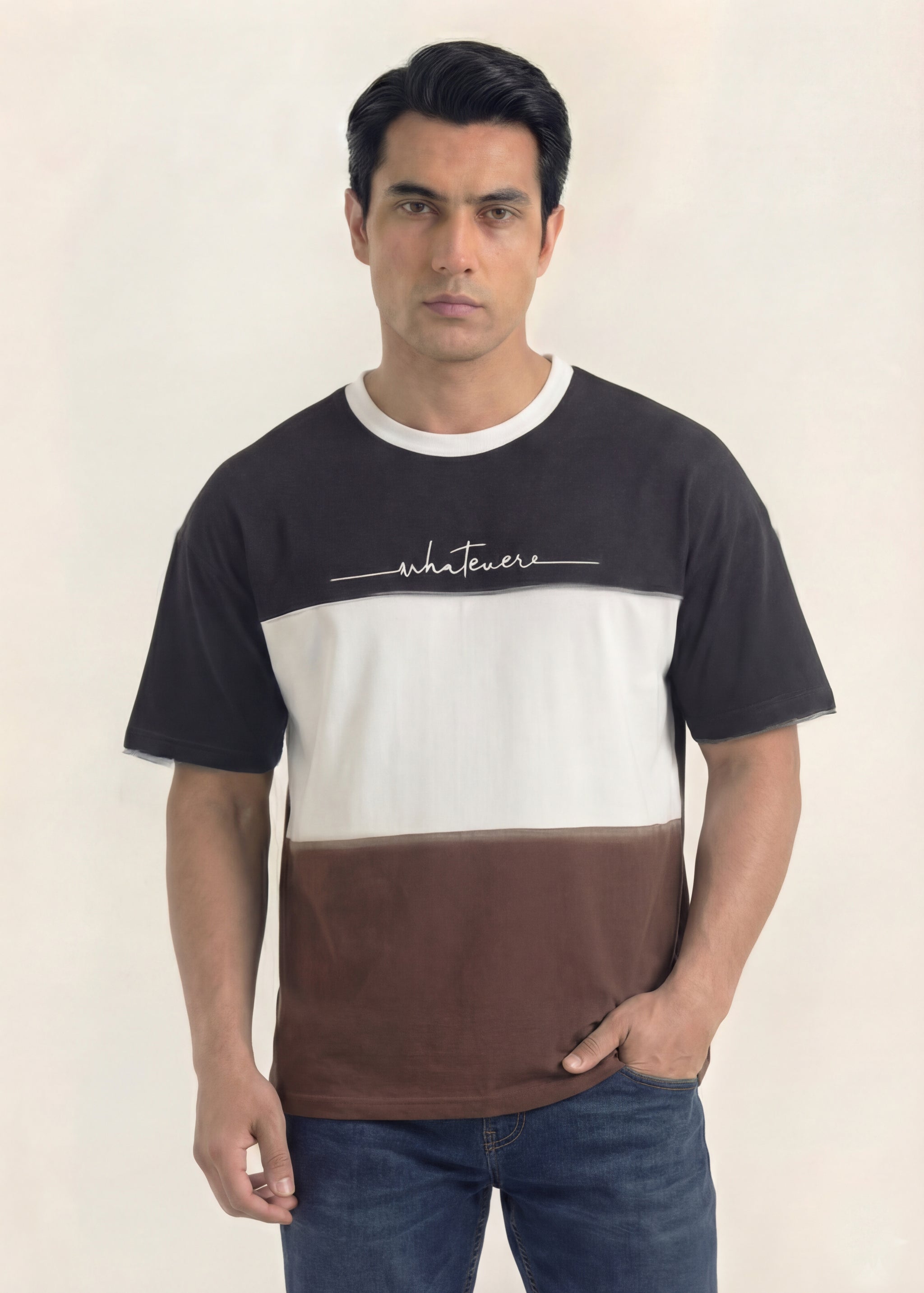 Midnight Mocha Colorblock Script T-Shirt