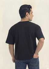 Midnight Brown Contrast Panel V-Neck T-Shirt