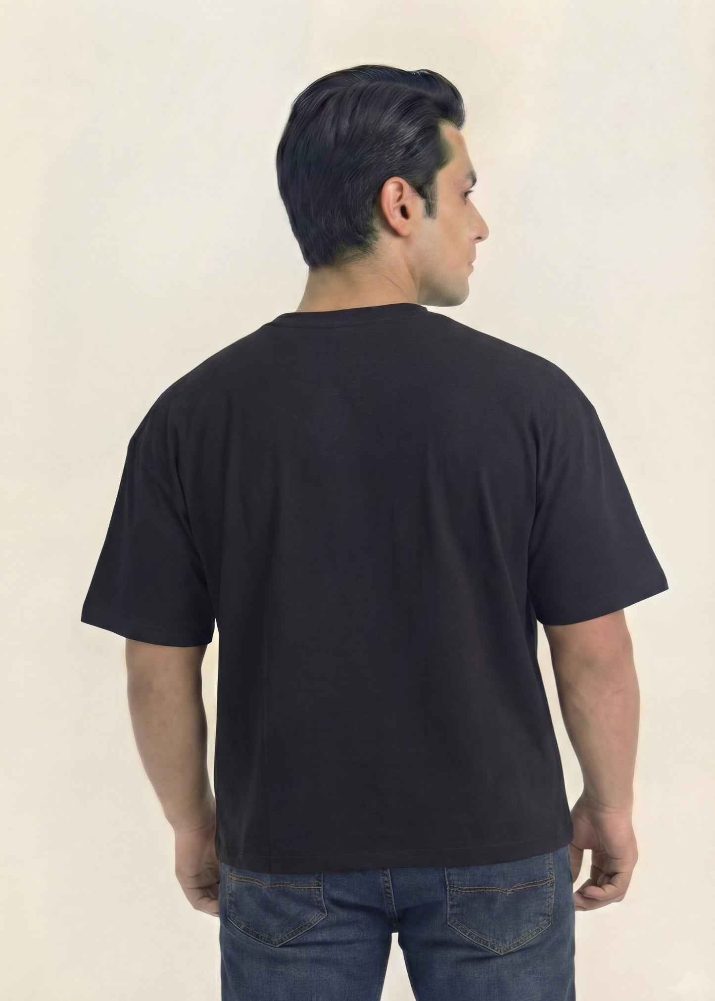 Midnight Contrast Panel V-Neck T-Shirt