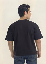 Midnight Contrast Panel V-Neck T-Shirt
