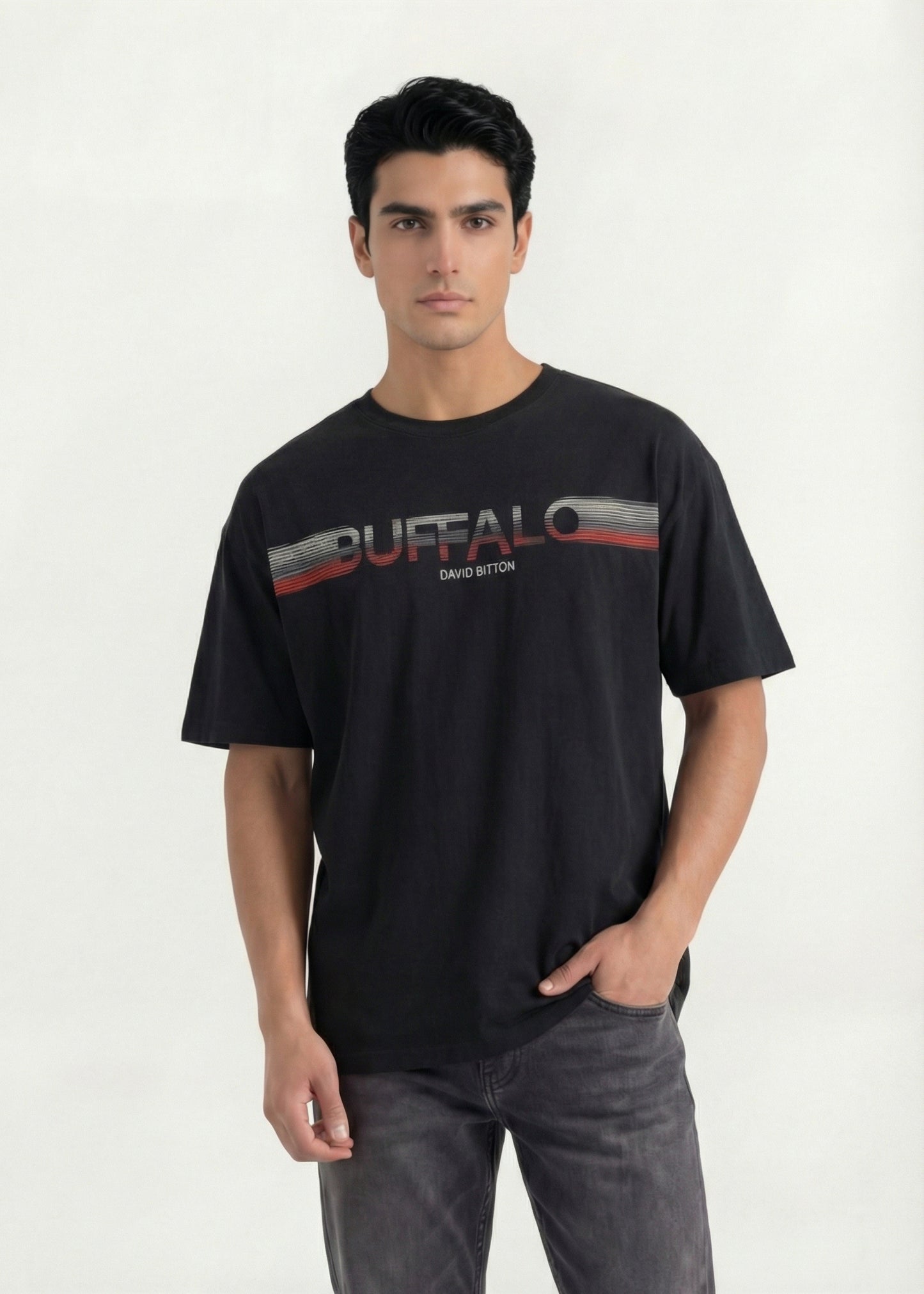 Black Stripe Logo Graphic T-Shirt