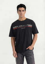 Black Stripe Logo Graphic T-Shirt
