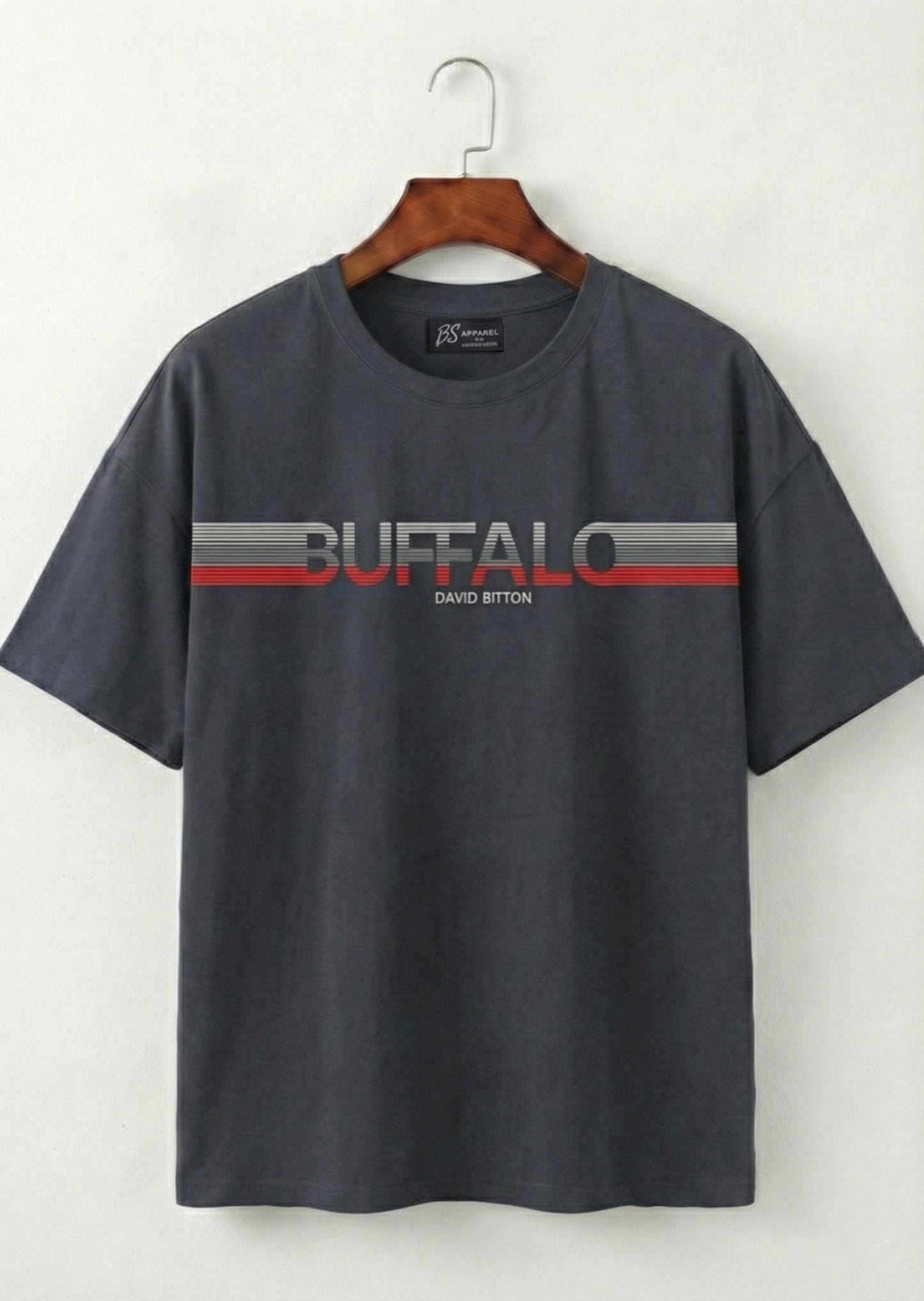 Grey Stripe Logo Graphic T-Shirt