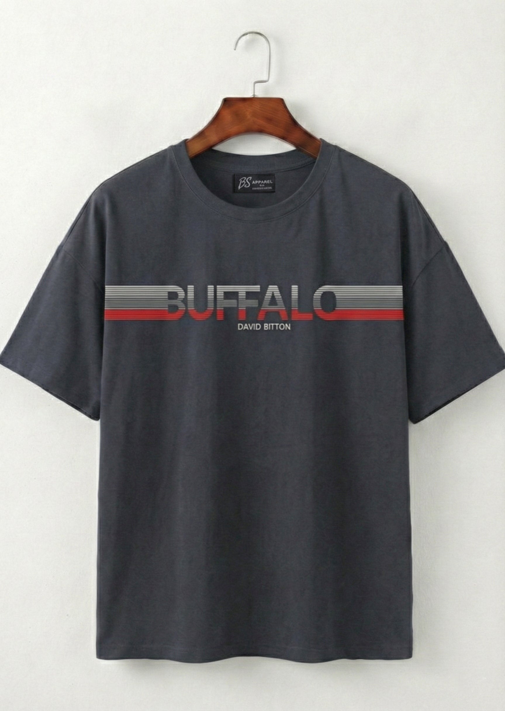 Grey Stripe Logo Graphic T-Shirt