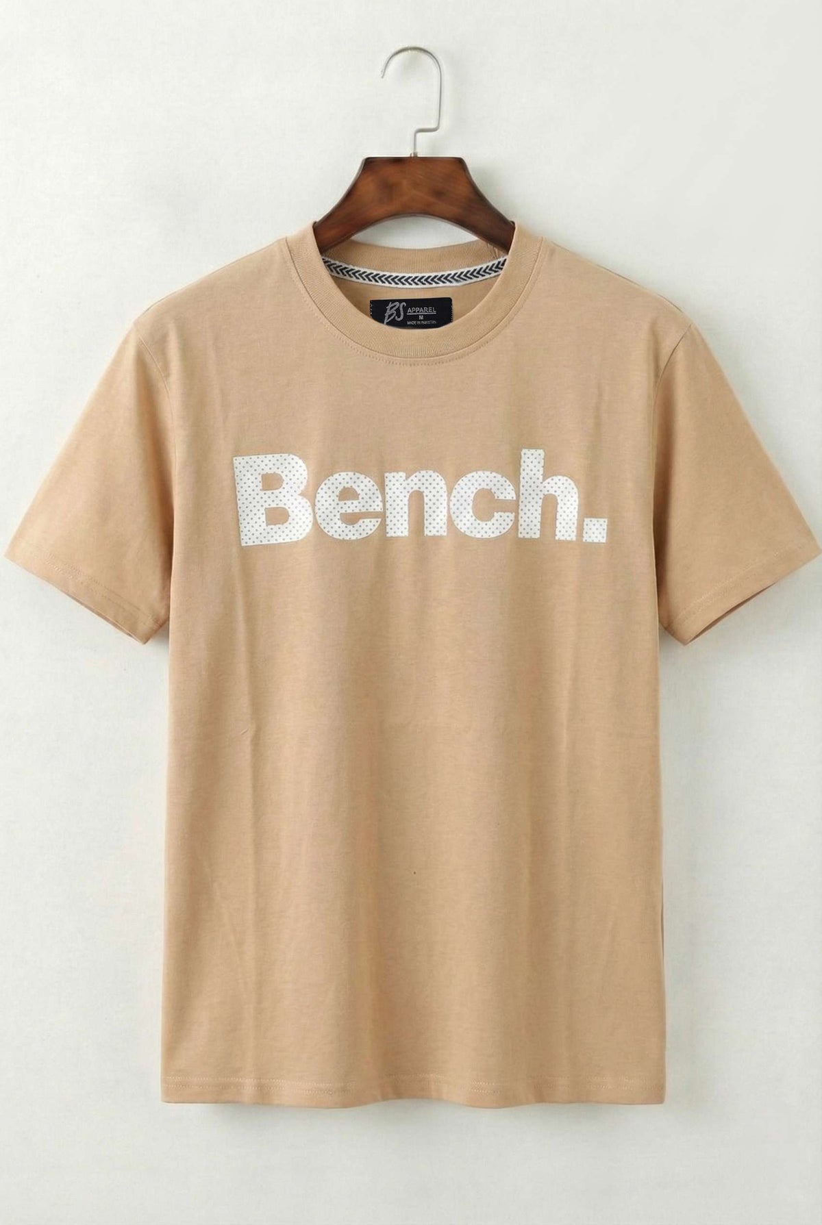 Printed Crew Neck Bench T-Shirt For Men | Beige