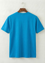 Printed V-Neck T-Shirt (Royal Blue)
