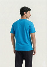 Printed V-Neck T-Shirt (Royal Blue)