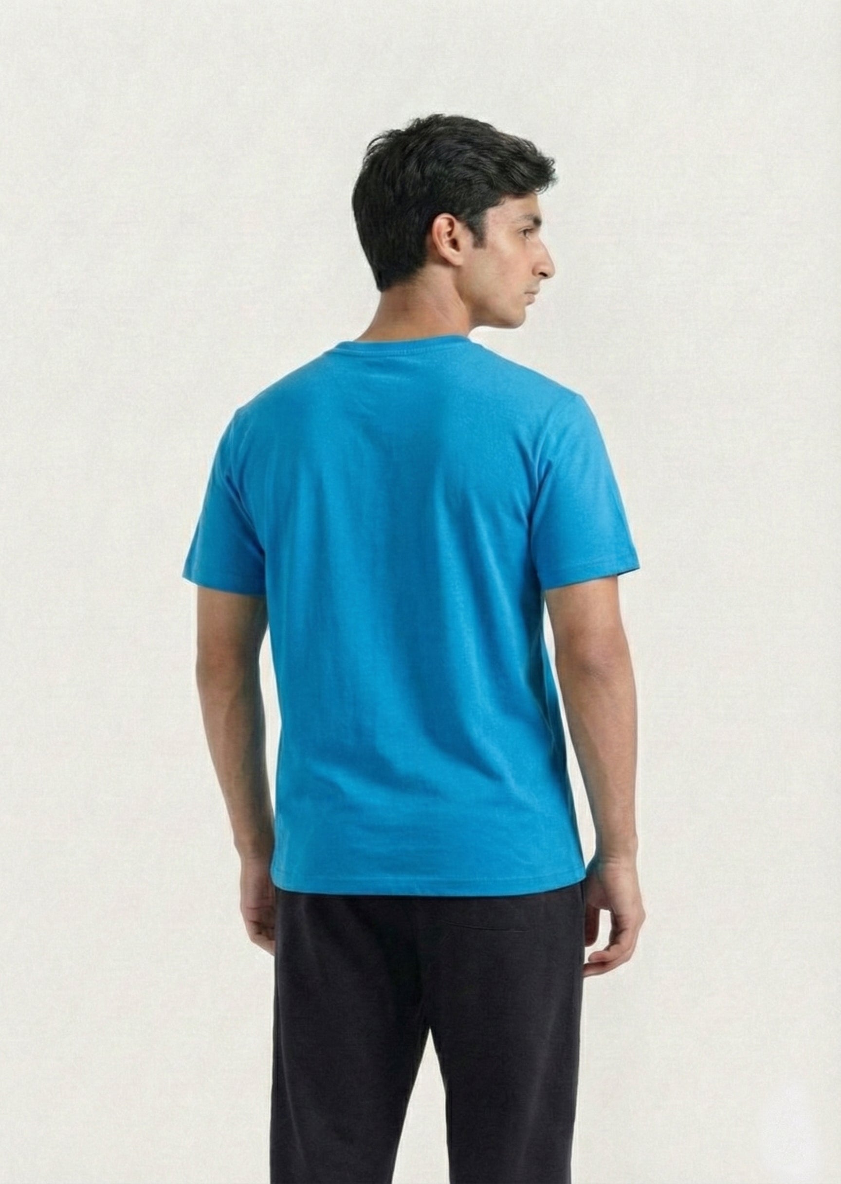 Printed V-Neck T-Shirt (Royal Blue)
