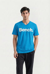 Printed V-Neck T-Shirt (Royal Blue)
