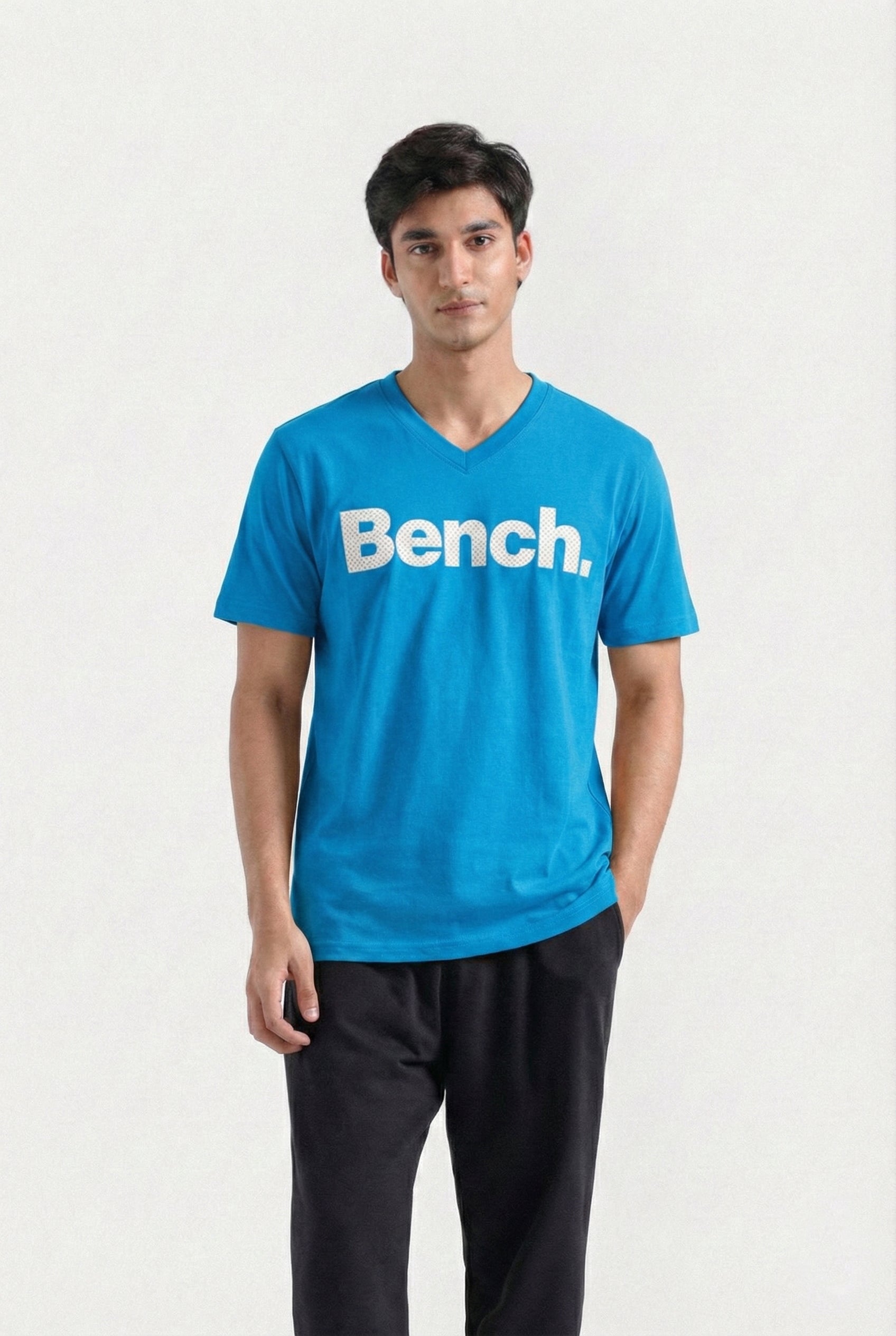 Printed V-Neck T-Shirt (Royal Blue)