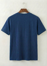 Printed V-Neck T-Shirt (Navy)
