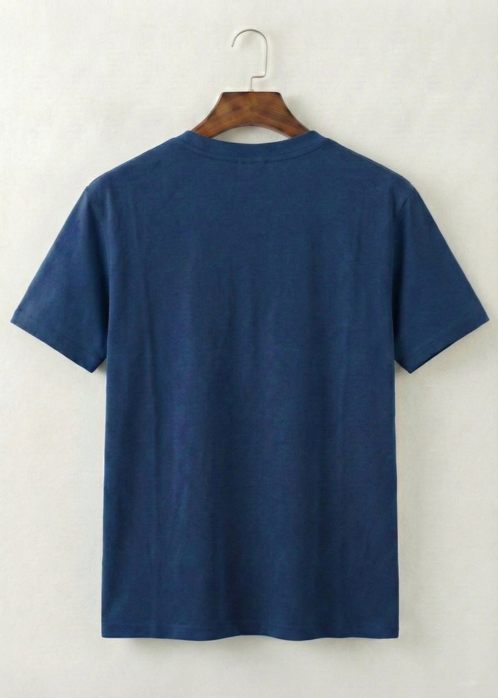 Printed V-Neck T-Shirt (Navy)