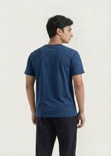Printed V-Neck T-Shirt (Navy)