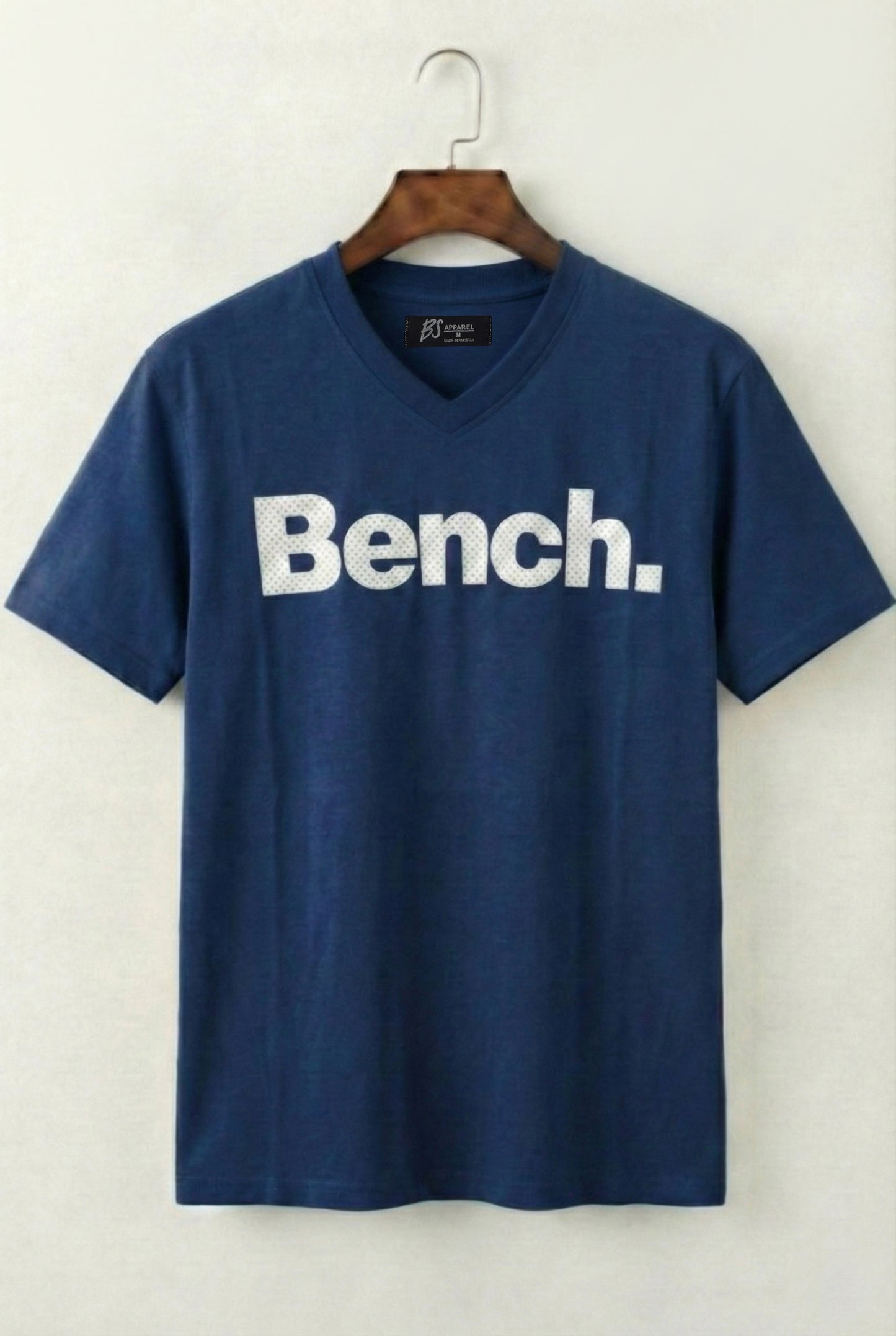 Printed V-Neck T-Shirt (Navy)