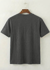 Printed V-Neck T-Shirt (Grey)