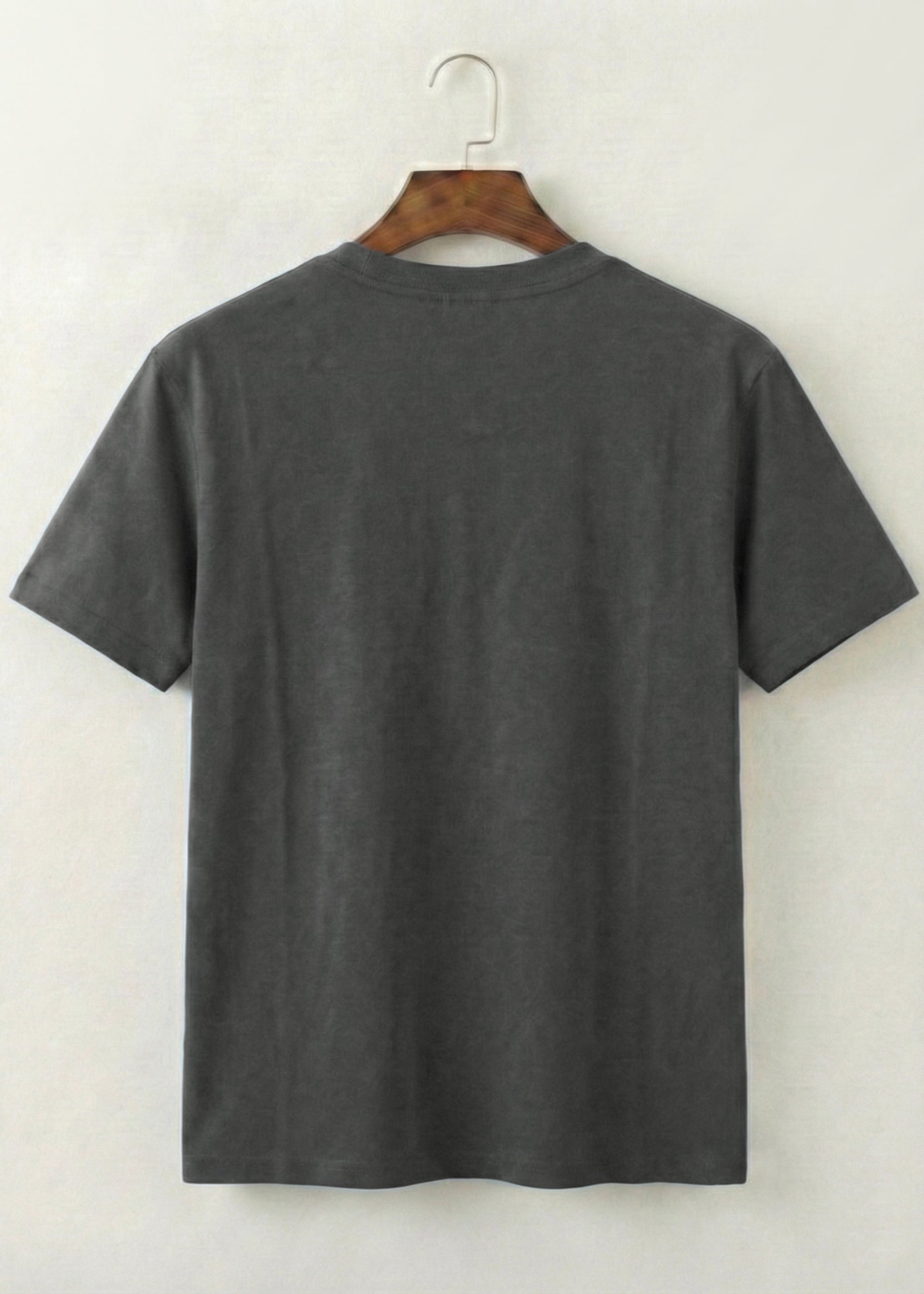 Printed V-Neck T-Shirt (Grey)
