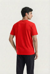 Printed V-Neck T-Shirt (Red)