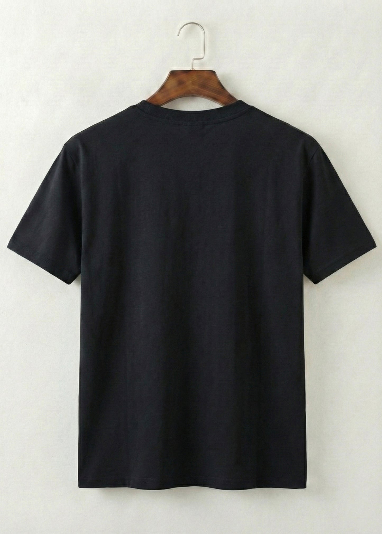 Printed V-Neck T-Shirt (Black)
