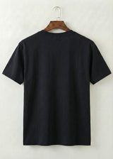 Printed V-Neck T-Shirt (Black)