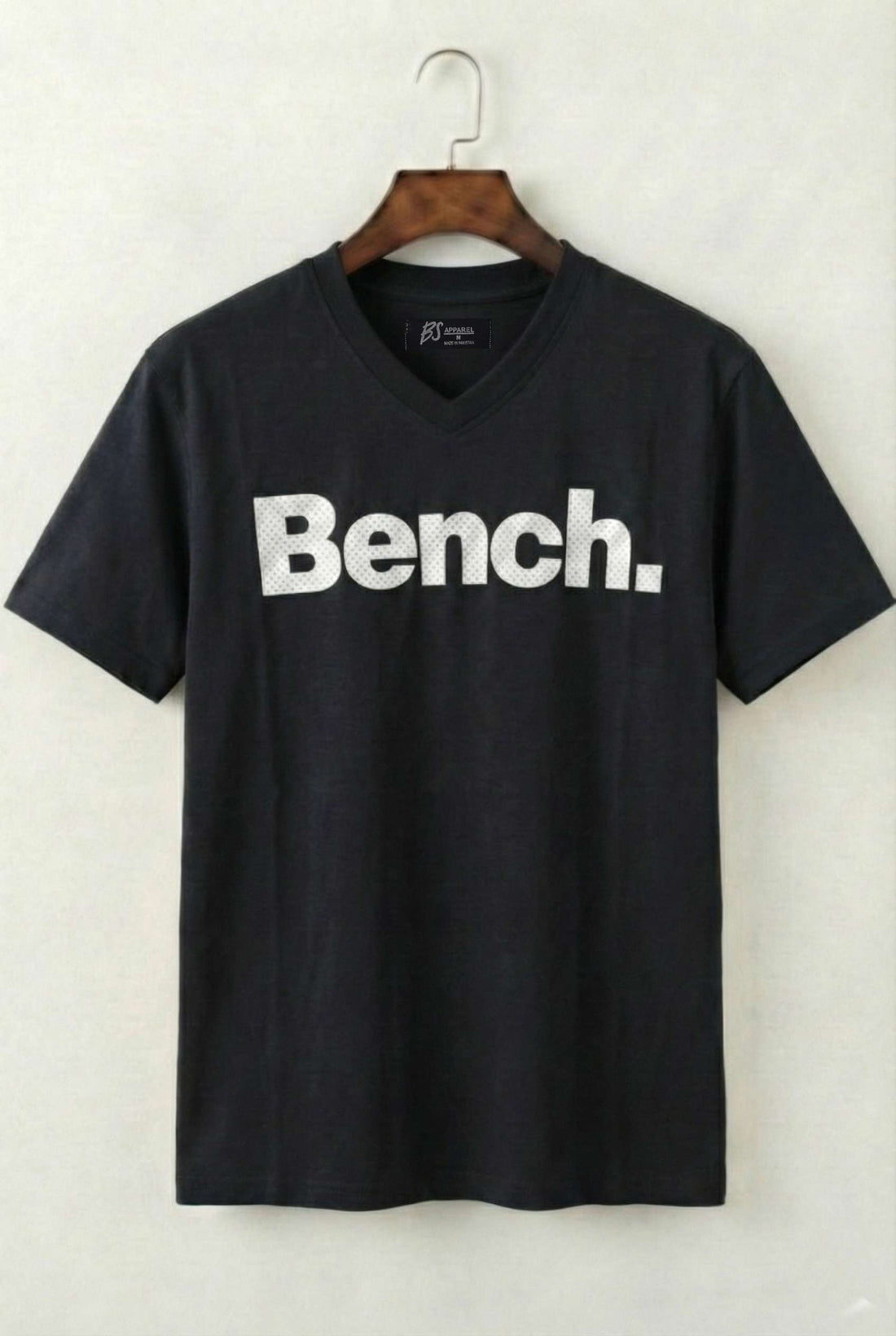 Printed Crew Neck Bench T-Shirt For Men | Black
