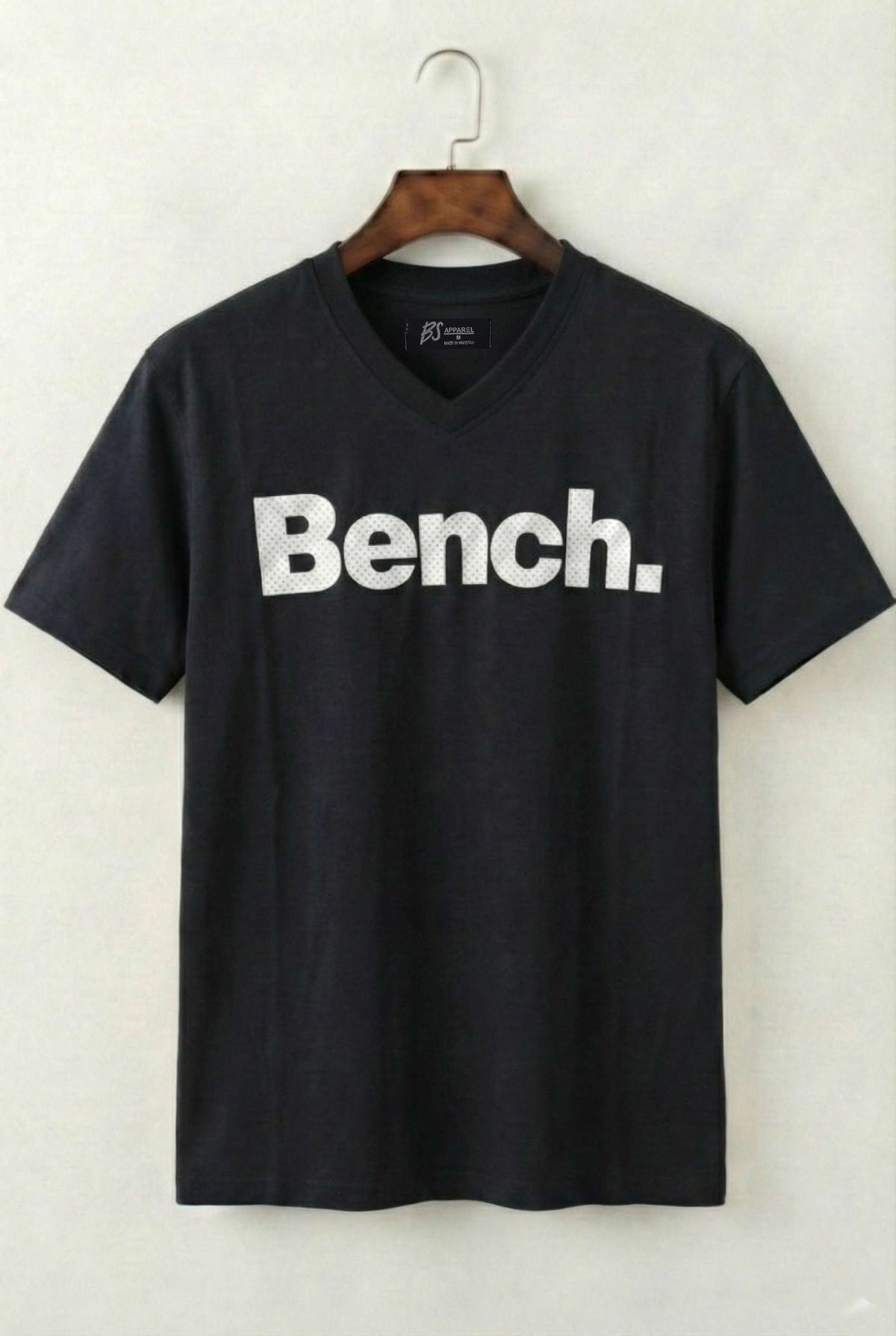 Printed Crew Neck Bench T-Shirt For Men | Black