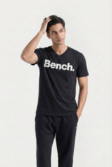 Printed V-Neck T-Shirt (Black)