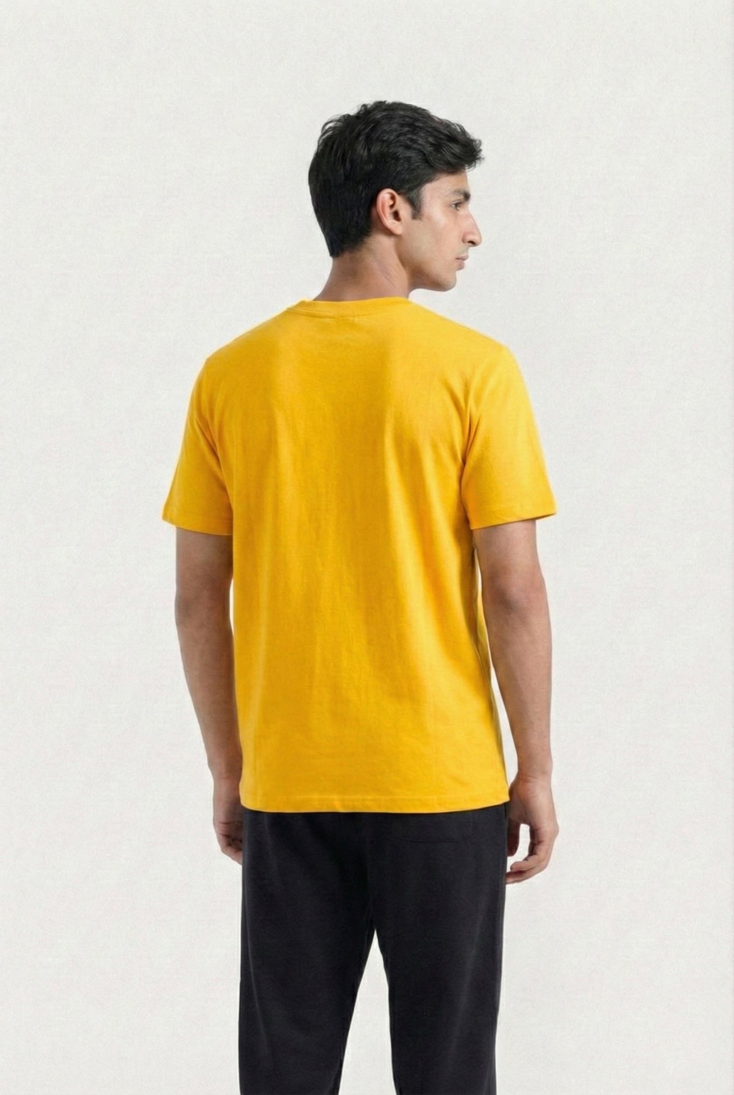 Printed Crew Neck T-Shirt (Yellow)