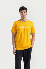 Printed Crew Neck T-Shirt (Yellow)