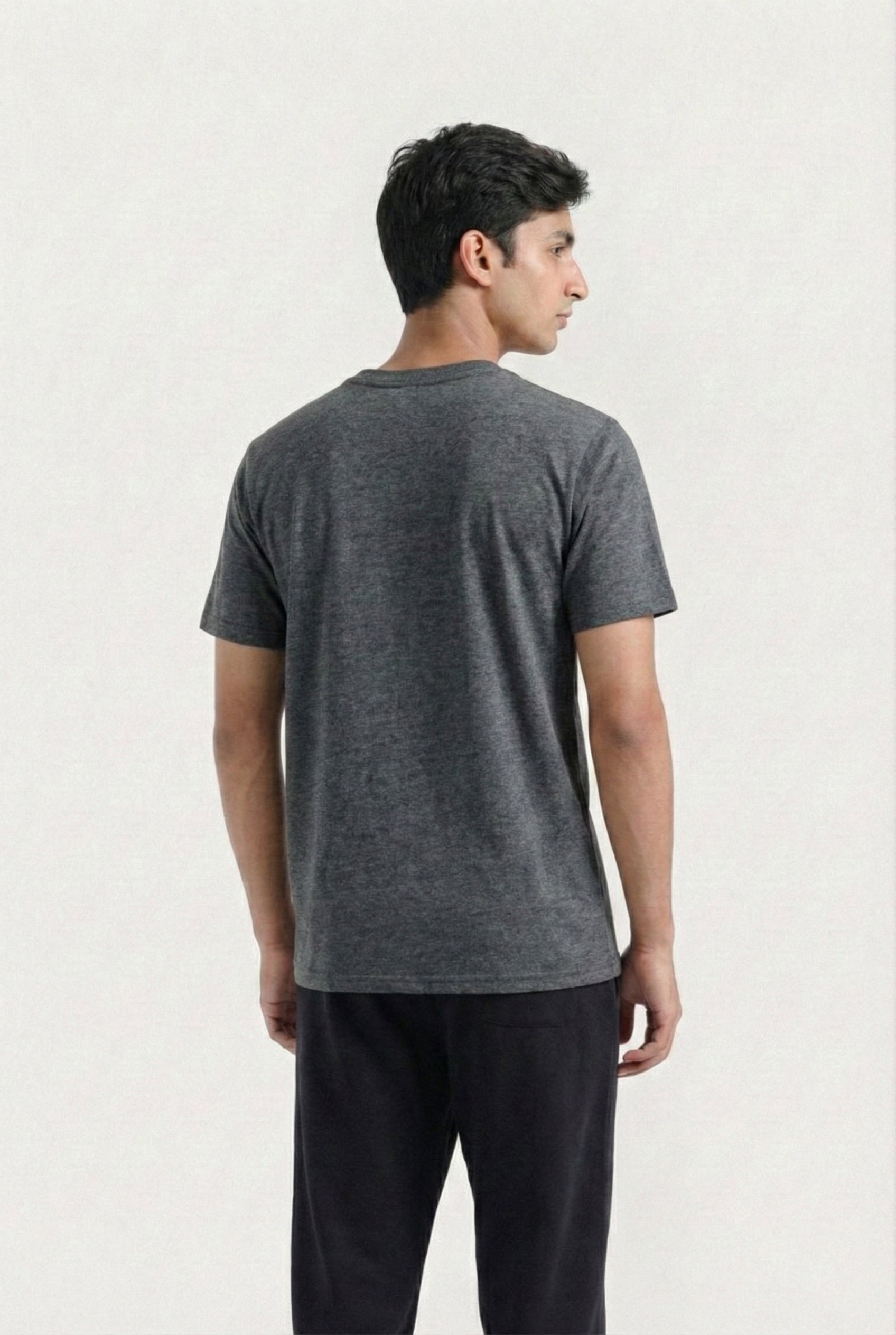 Printed Crew Neck T-Shirt (Charcoal)